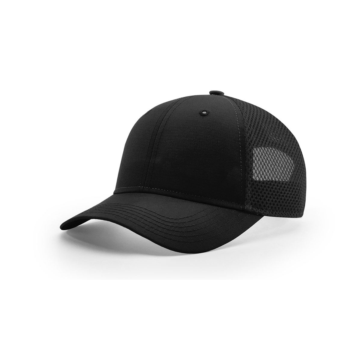 Richardson's Stylish Black Mesh Back R-Active Lite/AirMesh Trucker Hat
