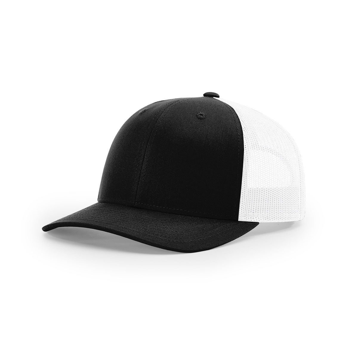 Richardson Stylish Black/White Mesh Back Split Low Pro Trucker Hat