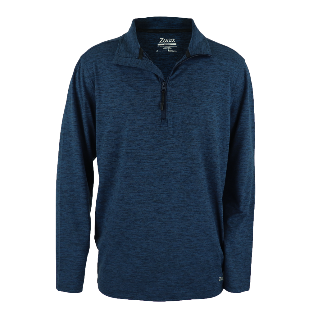 Zusa Men's Navy Heather Brisk Quarter Zip - Your Ideal Activewear