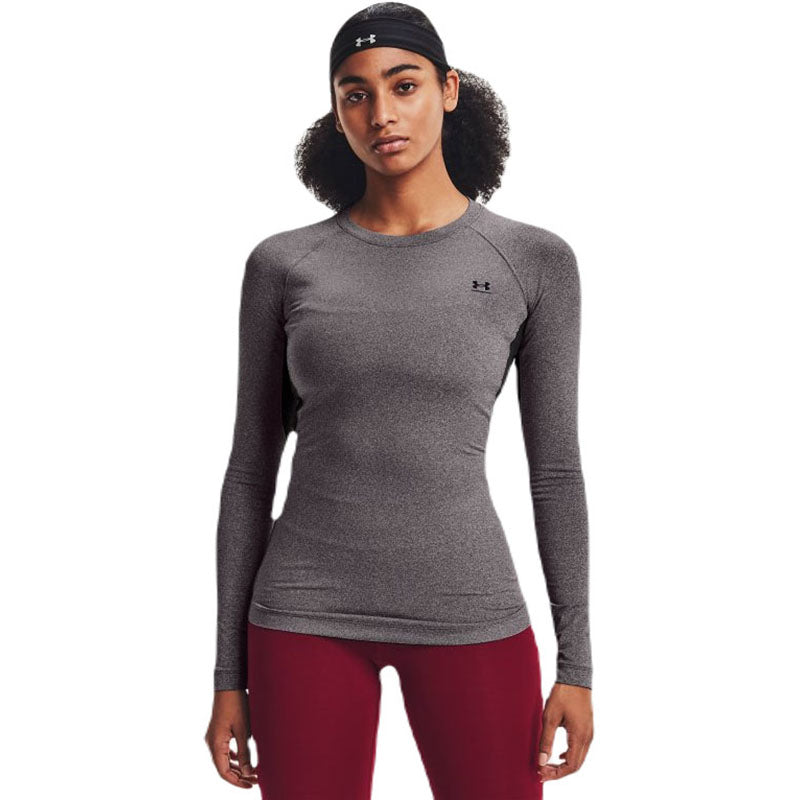 Under Armour Women's Charcoal Light Heather/Black Authentics Crew - The Ultimate Warm-Up Essential