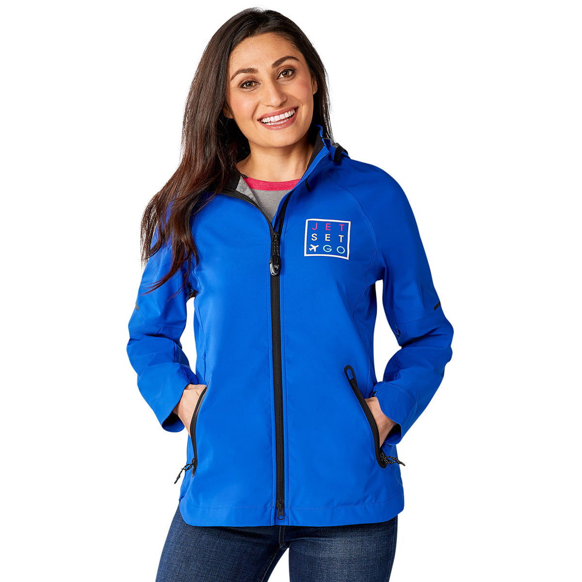Elevate Women's Royal Oracle Softshell Jacket - A Fashionable Weather Shield