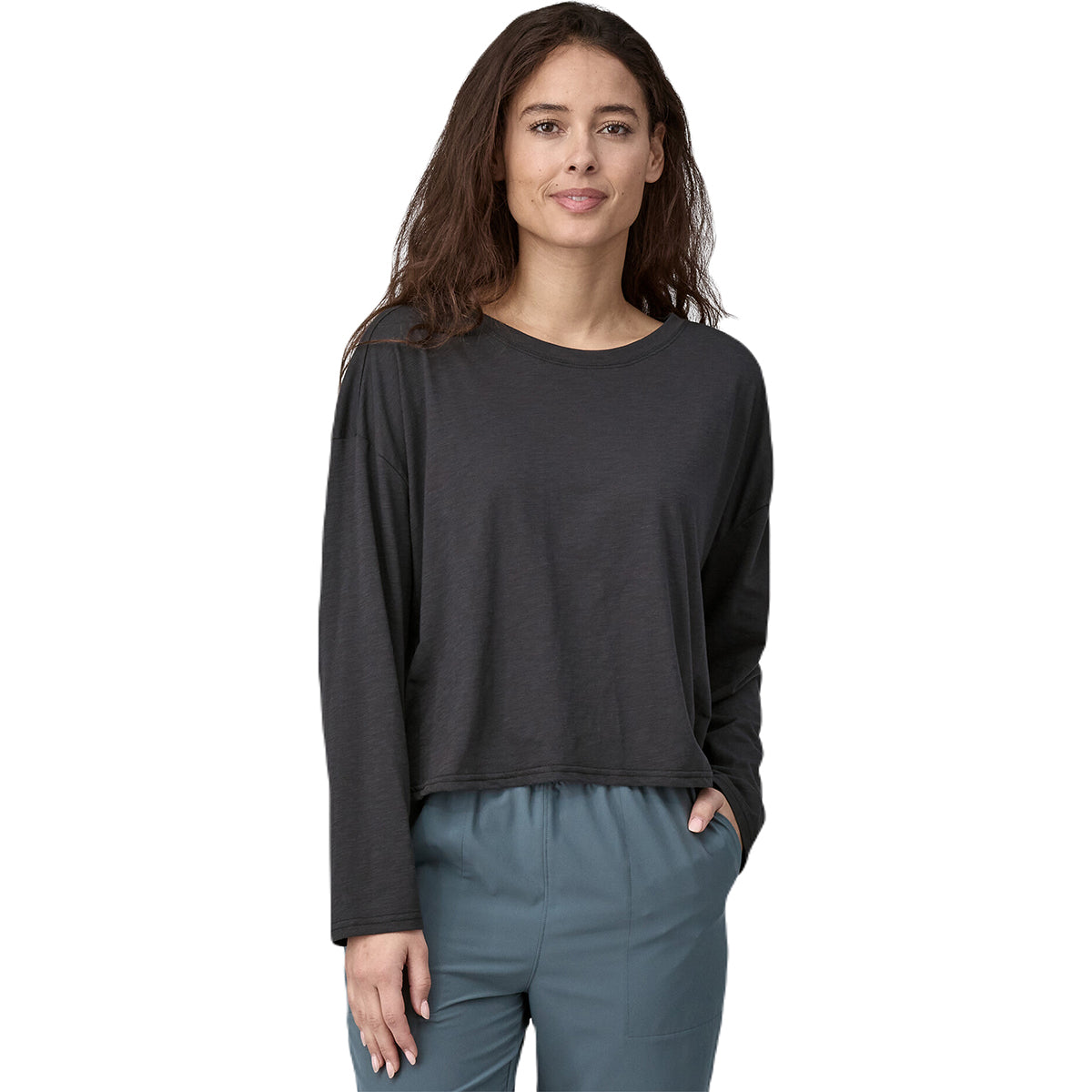 Patagonia Women's Stunning Ink Black Long-Sleeve Mainstay Top