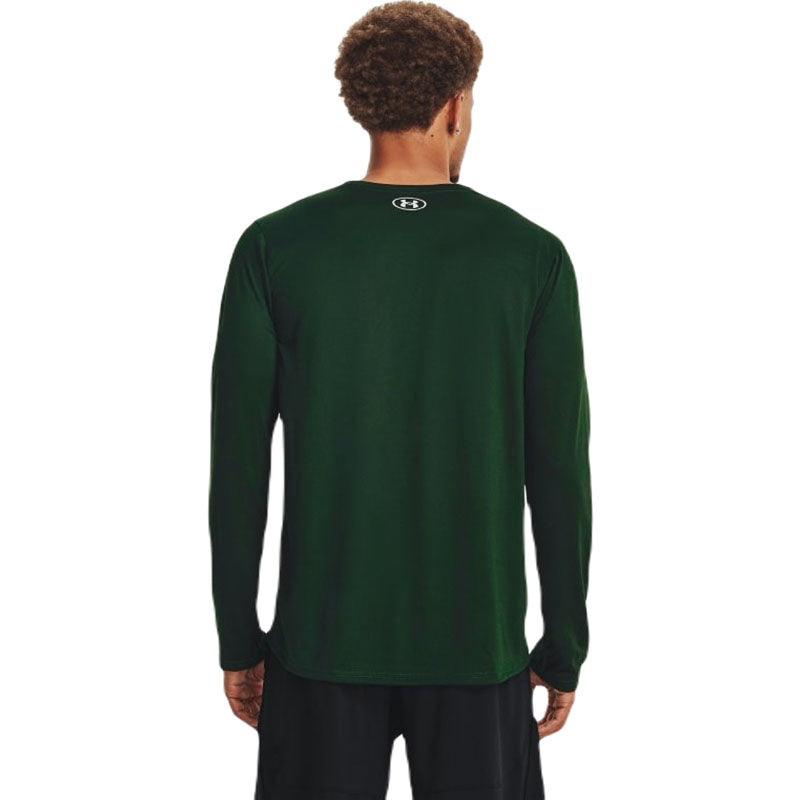 Under Armour Men's Forest Green/White Team Tech Long Sleeve - Custom Logo Magic!