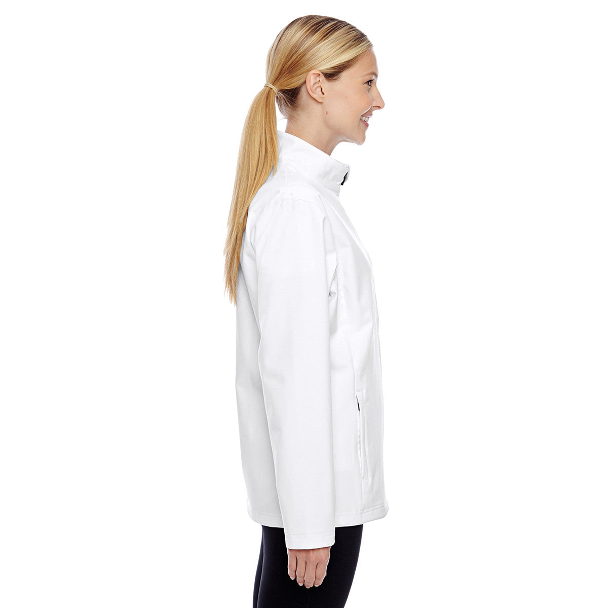 Team 365 Women's White Leader Stylish Soft Shell Jacket