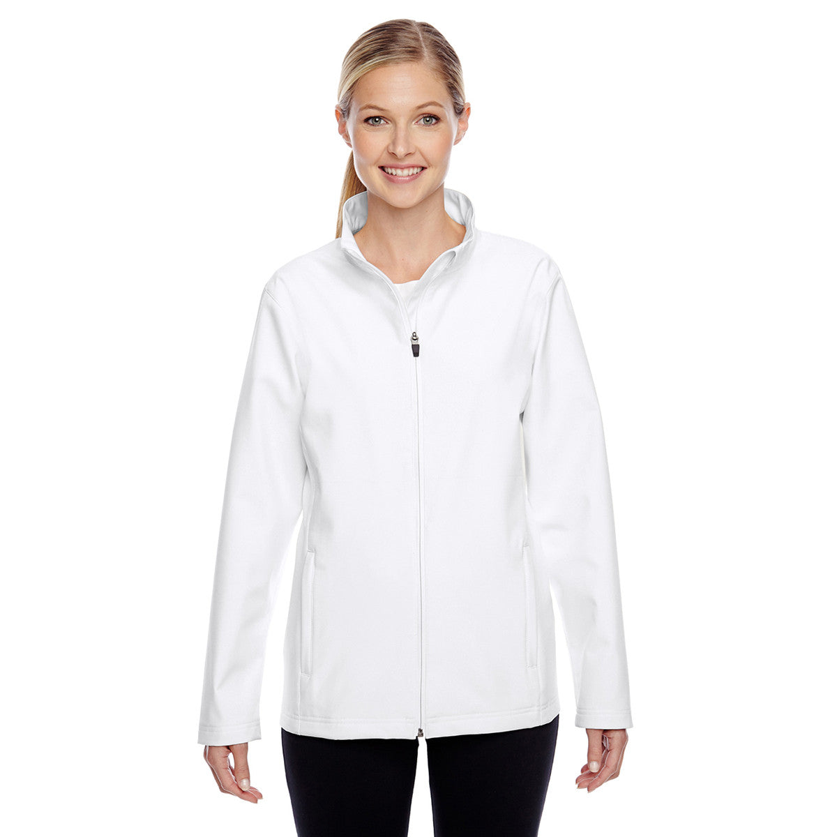 Team 365 Women's White Leader Stylish Soft Shell Jacket