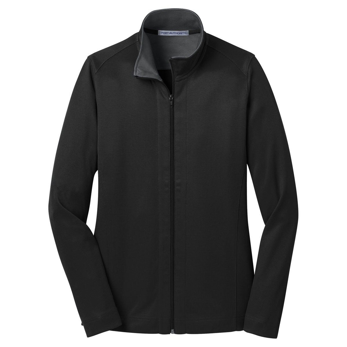 Port Authority Women's Stunning Black/Iron Grey Vertical Texture Full-Zip Jacket