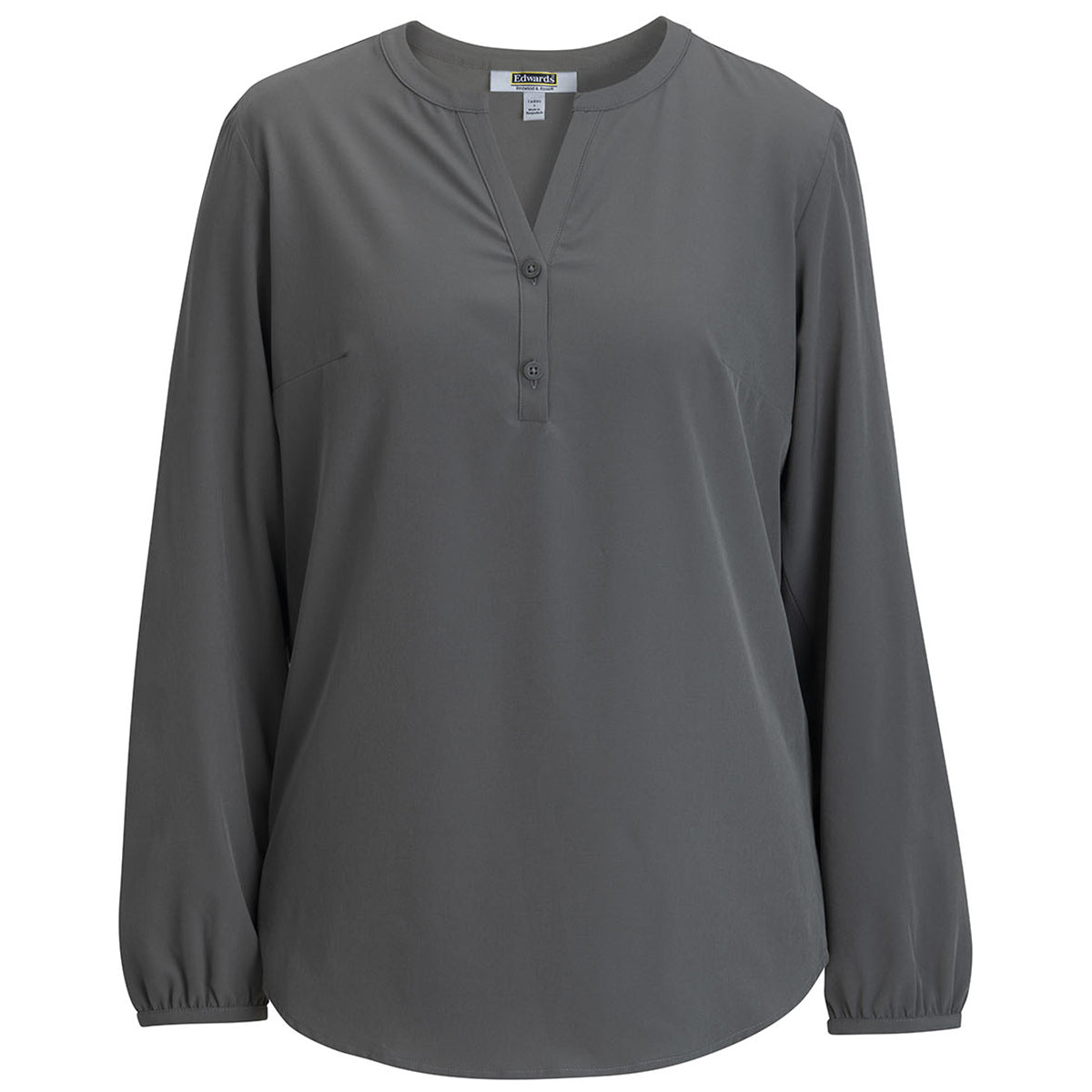 Edwards Women's Stylish Charcoal Open V-Neck Blouse