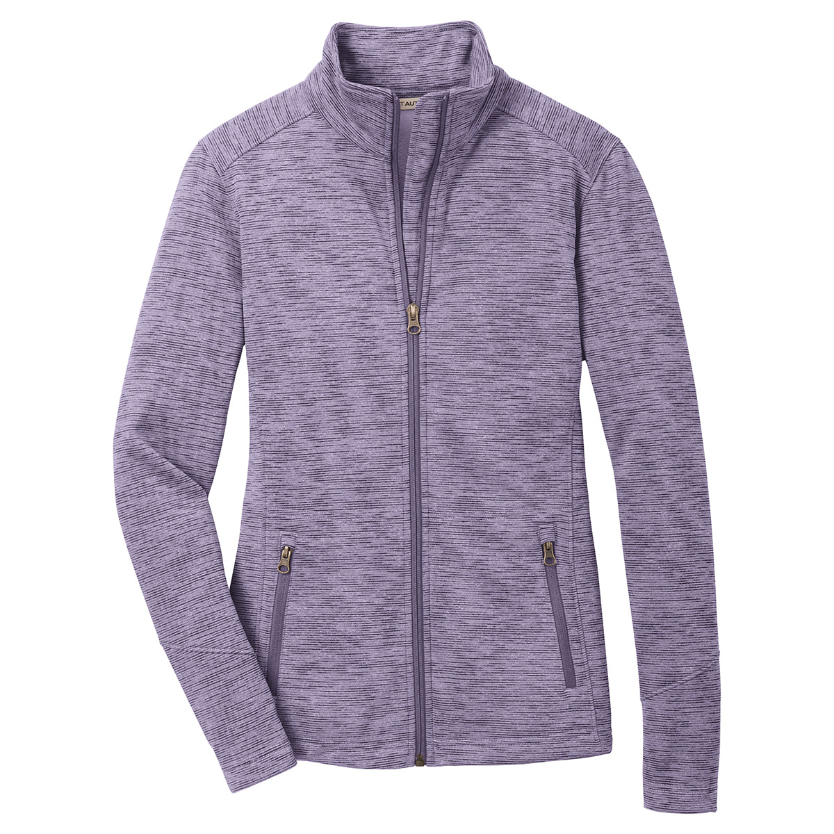 Port Authority Women's Stylish Purple Digi Stripe Fleece Jacket - A Must-Have!