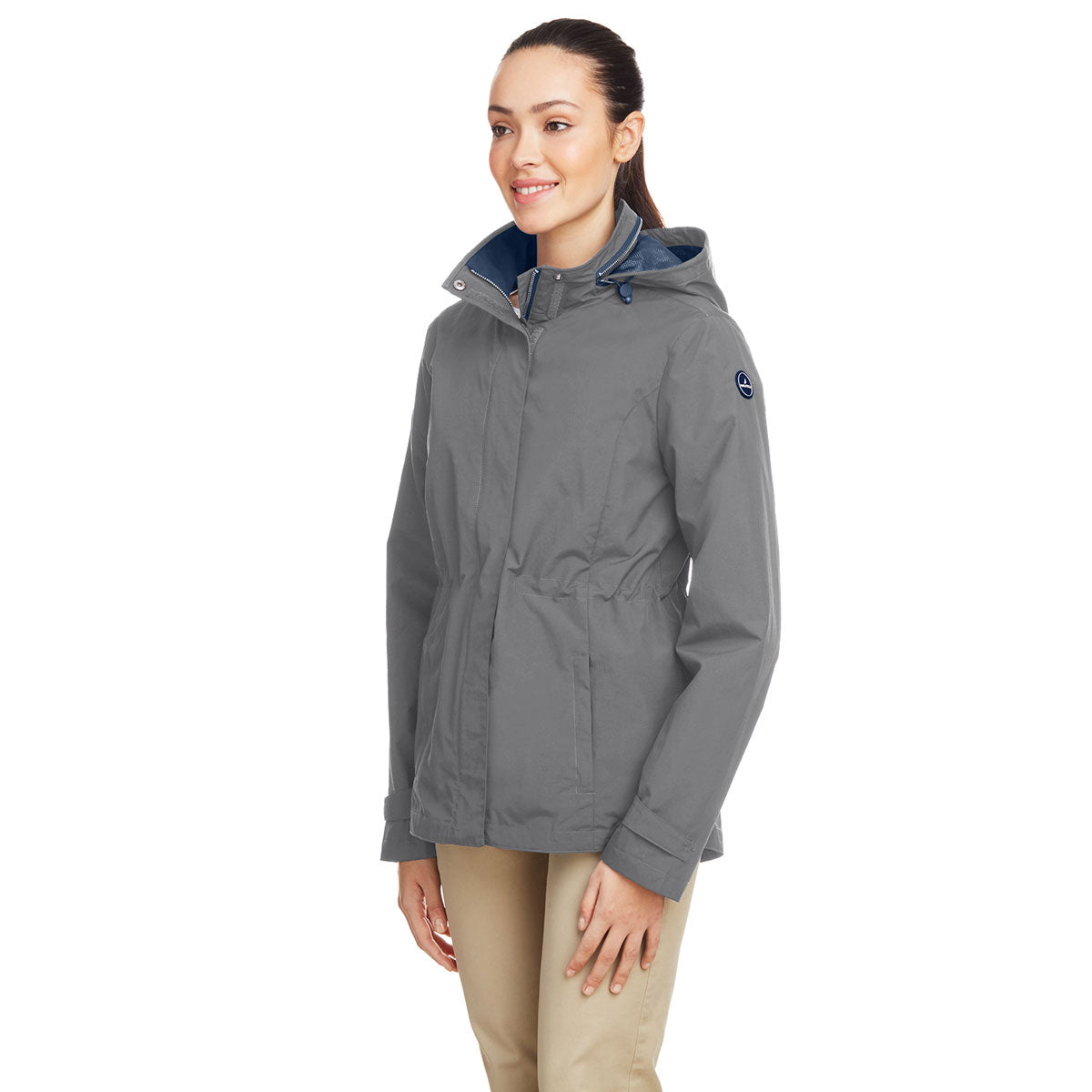 Nautica Women's Stunning Graphite Voyage Raincoat: A Must-Have for Outdoor Enthusiasts