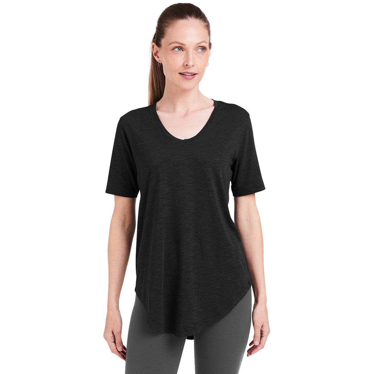 tasc Women's Stylish Black Longline T-Shirt