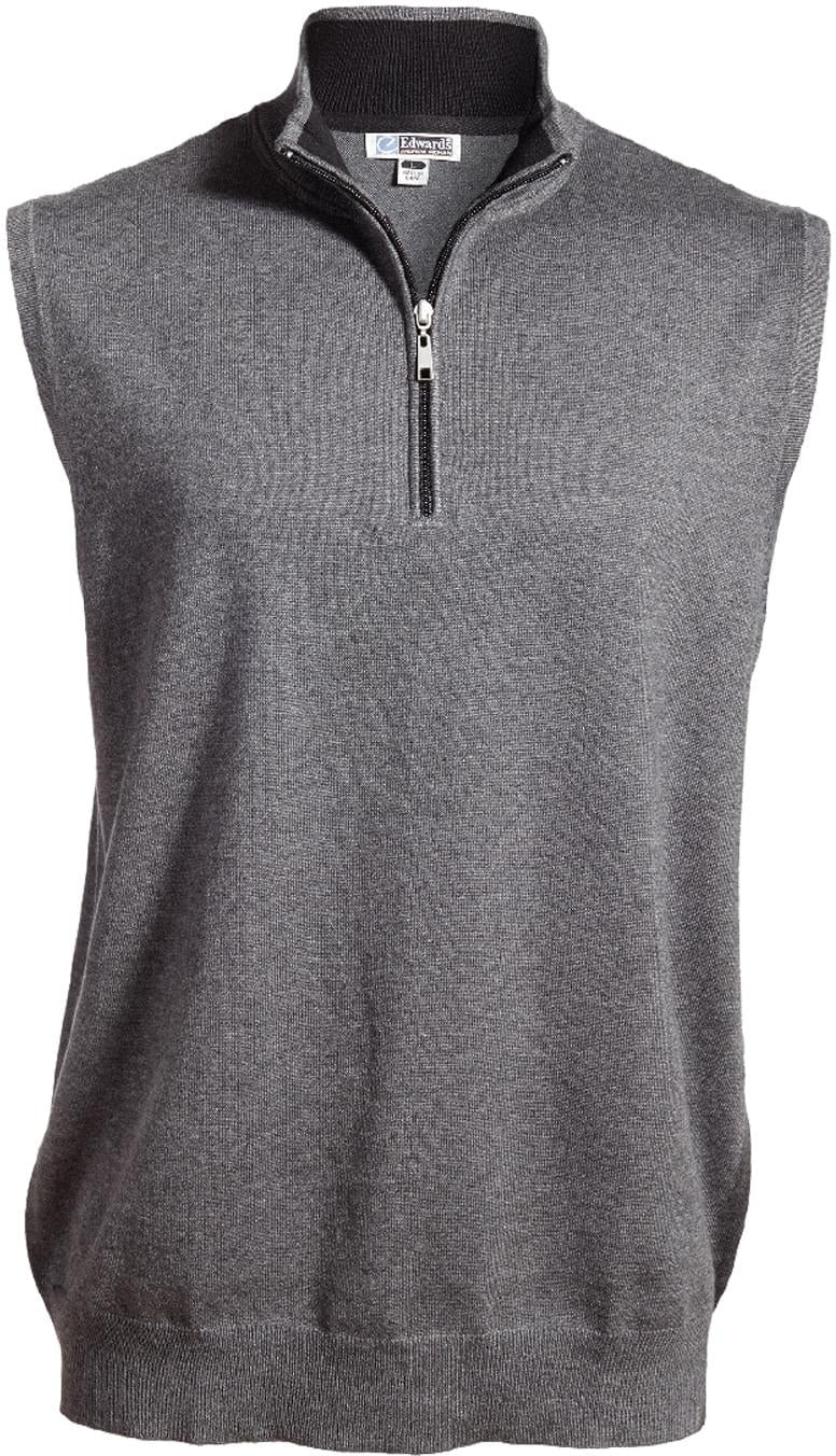 OUTLET - Edwards Luxury 1/4 Zip Fine Gauge Sweater Vest for Men
