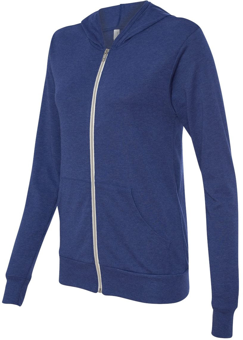 Bella+Canvas Unisex Triblend Lightweight Full-Zip Hooded Long Sleeve Tee - A Must-Have!