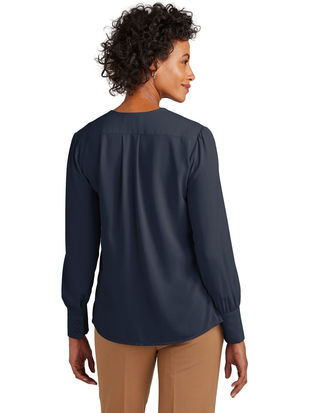 Brooks Brothers Women's Alluring Open-Neck Satin Blouse