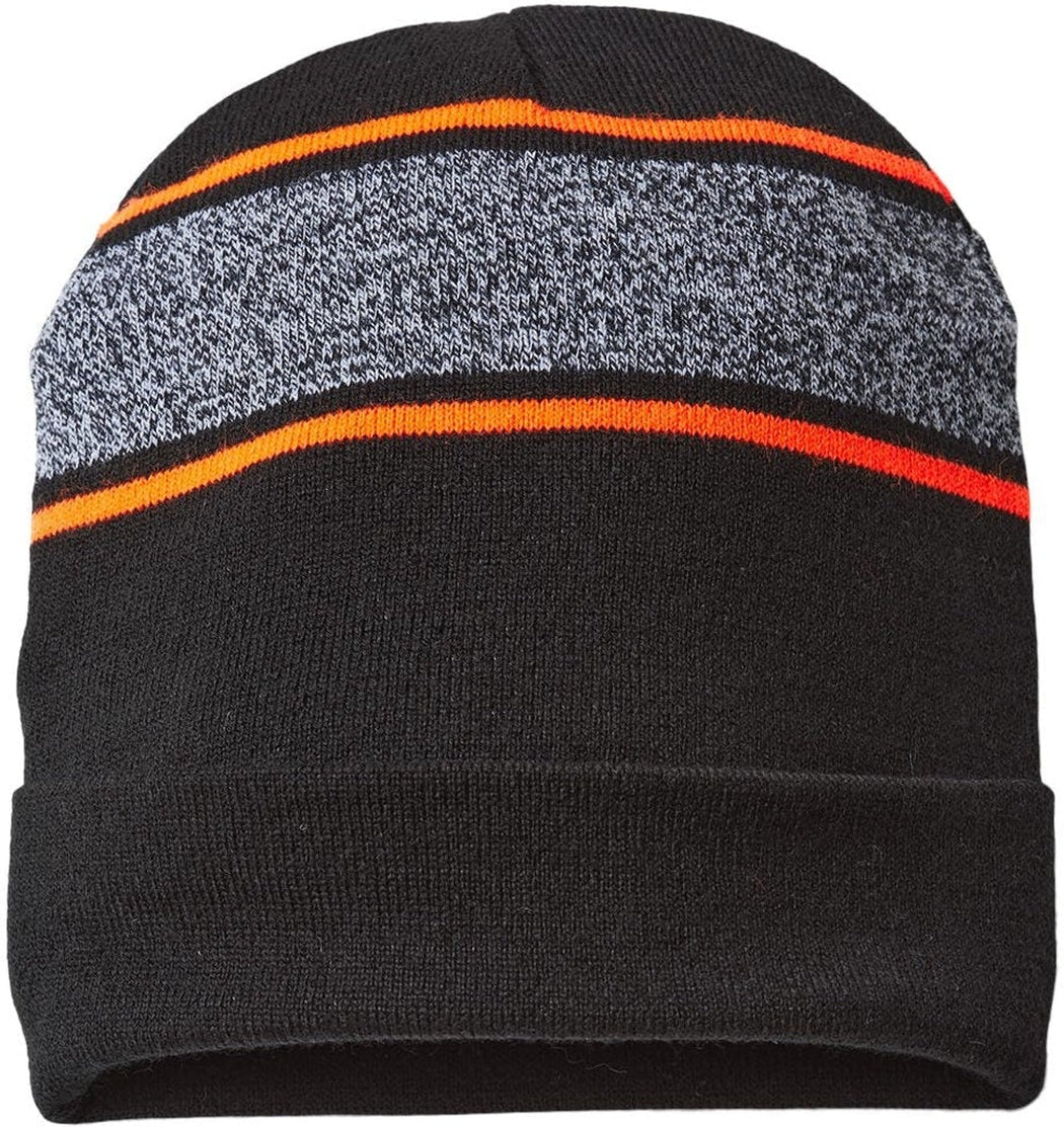 Stunning USA-Made Captain America Inspired Variegated Striped Cuffed Beanie
