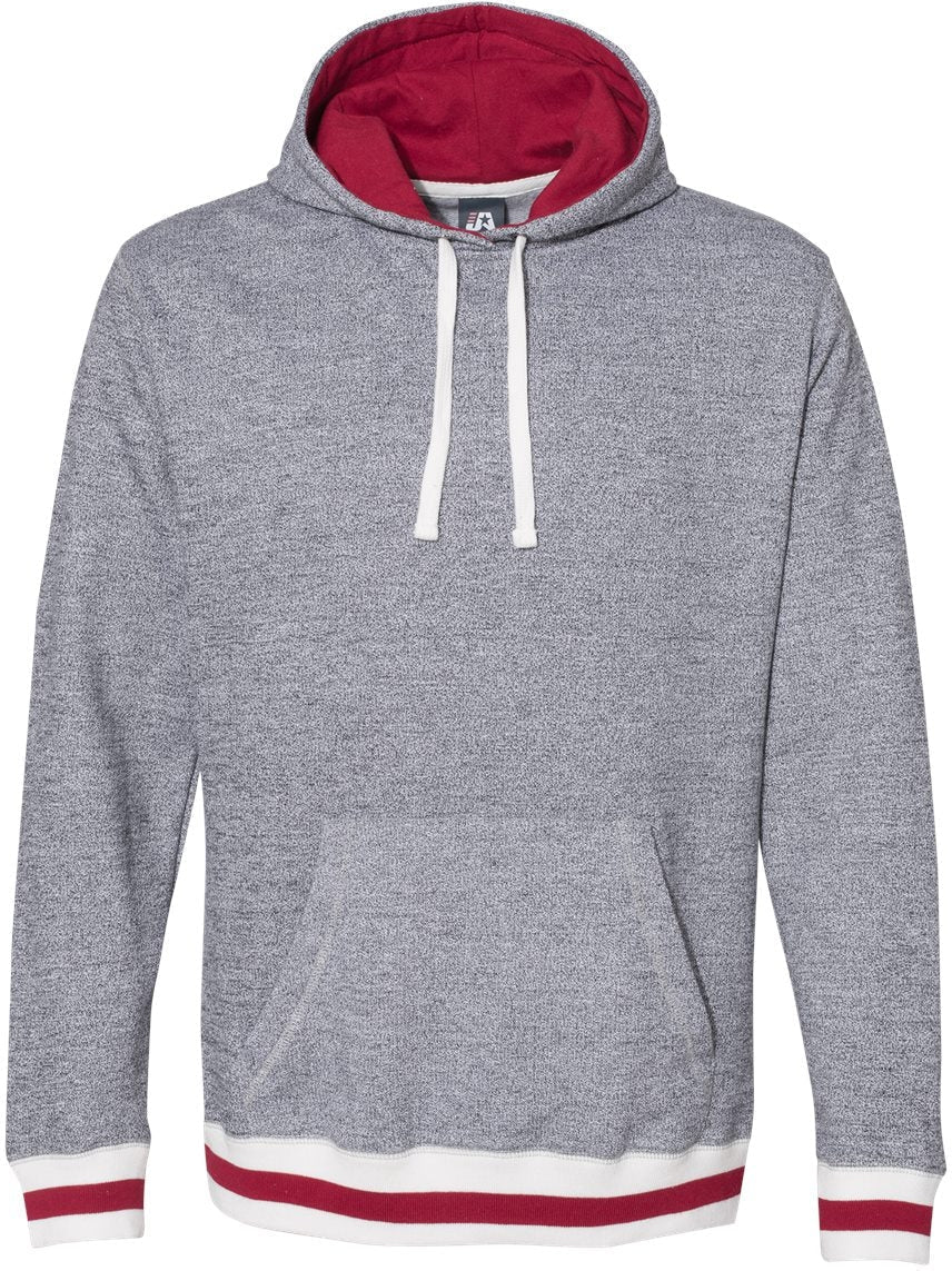 J America Peppered Fleece Lapover Hooded Sweatshirt - Must - Have for Layering