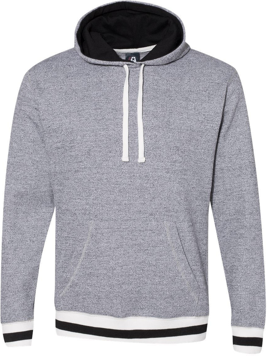J America Peppered Fleece Lapover Hooded Sweatshirt - Must - Have for Layering
