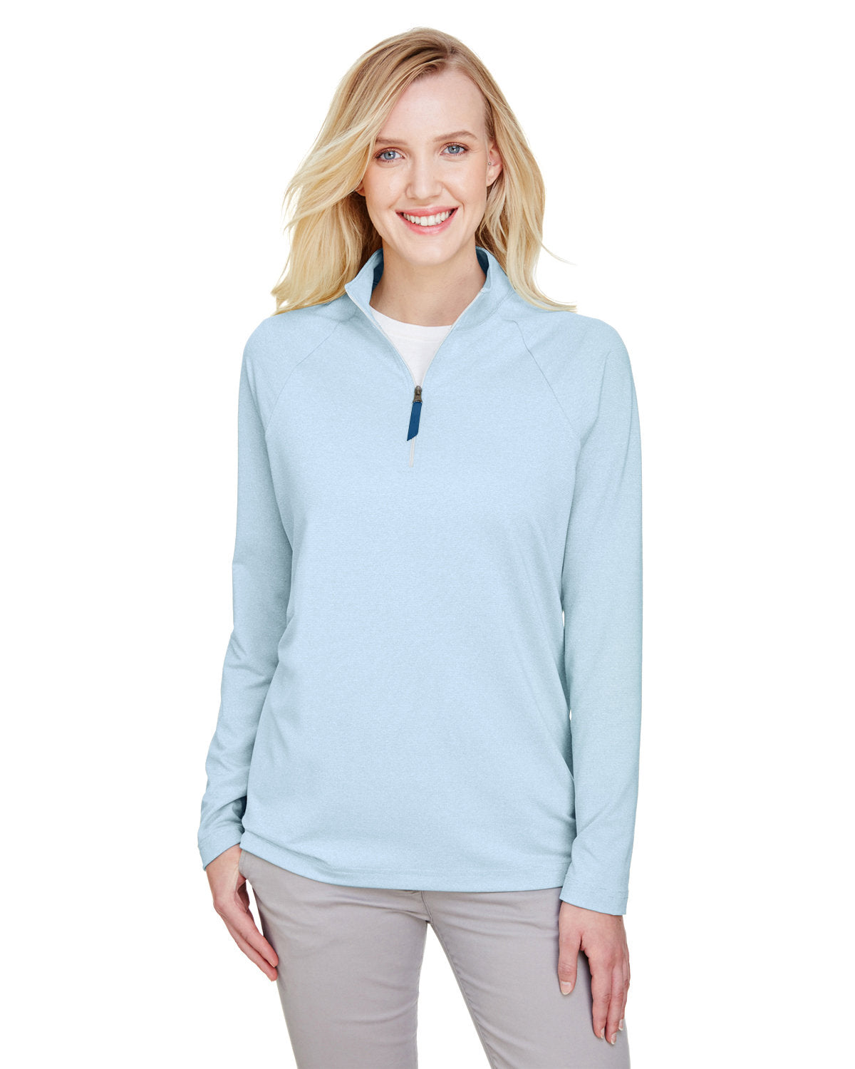 Devon & Jones CrownLux Ladies Clubhouse Micro-Stripe Performance Quarter-Zip - A Must-Have!