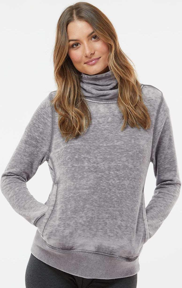 J America Ladies' Zen Fleece Cowl Neck Sweatshirt - A Fashionable Essential