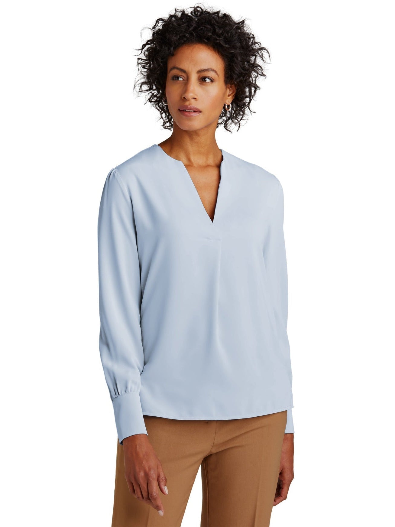Brooks Brothers Women's Alluring Open-Neck Satin Blouse