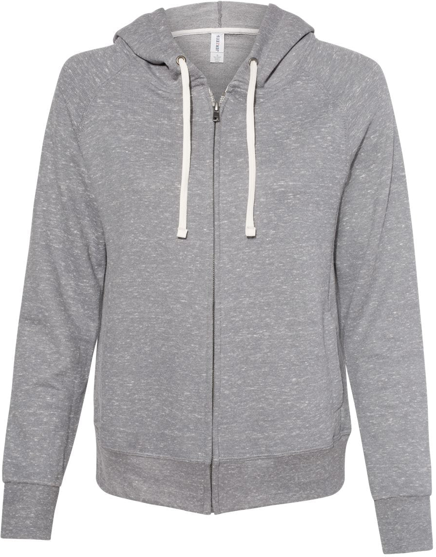 Jerzees Ladies' Snow Heather French Terry Full-Zip Hooded Sweatshirt: A Must-Have Fashion Essential!