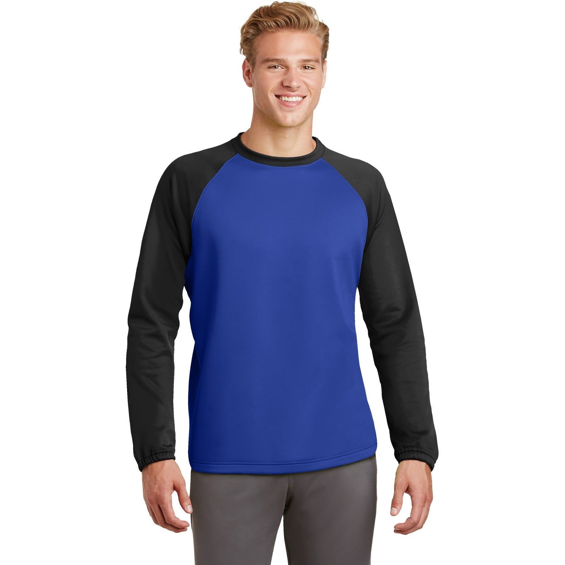 Hurry! Clearance - Sport-Tek Sport-Wick Raglan Colorblock Fleece Crewneck