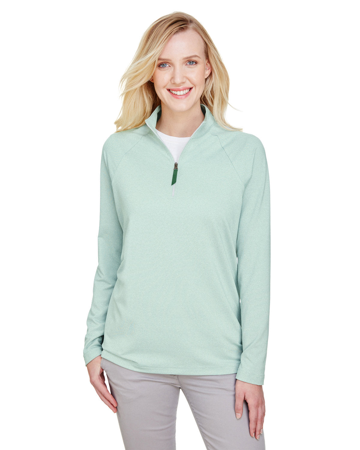 Devon & Jones CrownLux Ladies Clubhouse Micro-Stripe Performance Quarter-Zip - A Must-Have!