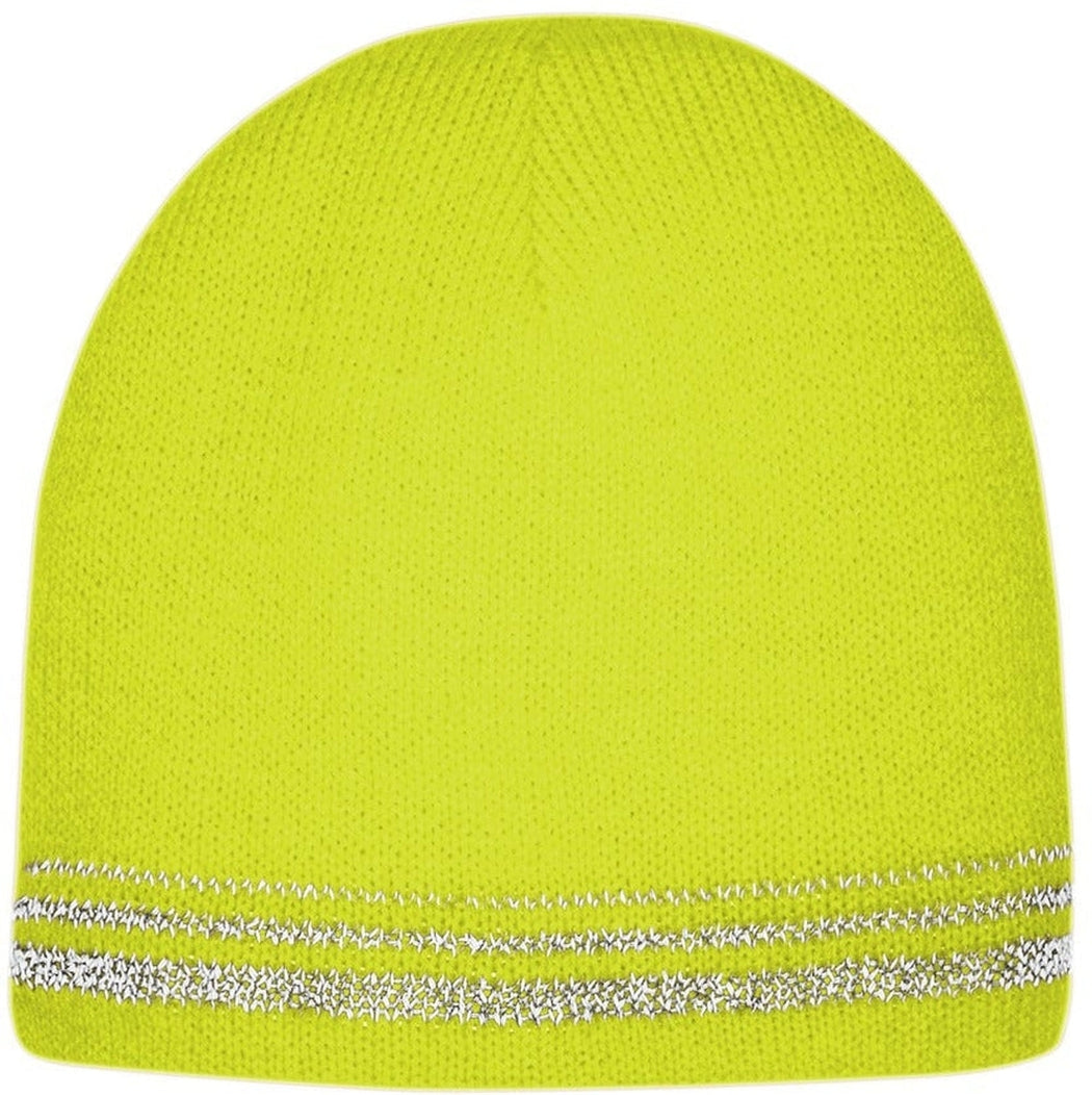 CornerStone Reflective Striped Lined Beanie for Enhanced Visibility