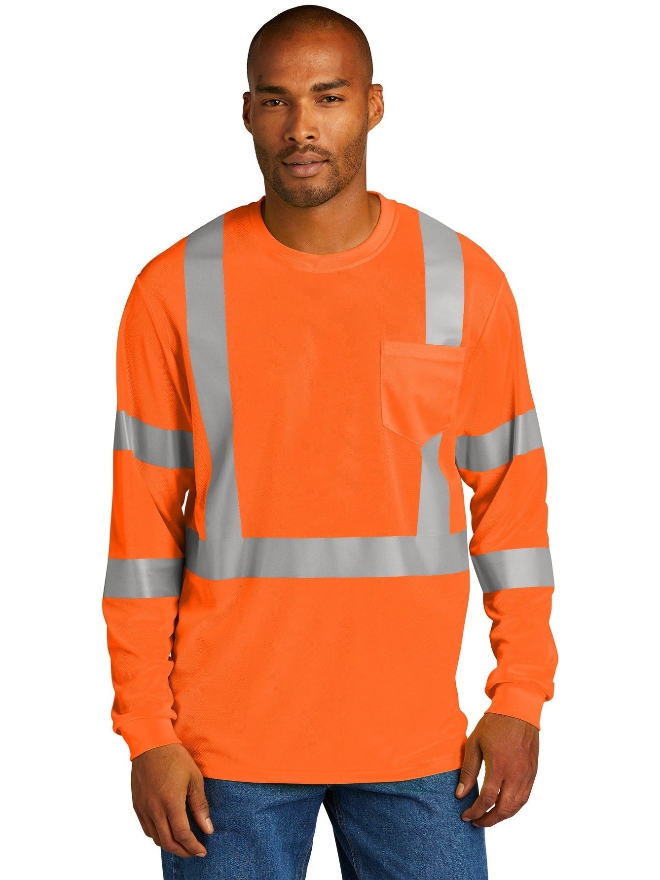 CornerStone ANSI 107 Class 3 Mesh Long Sleeve Tee - Ideal for Visible Work & Play
