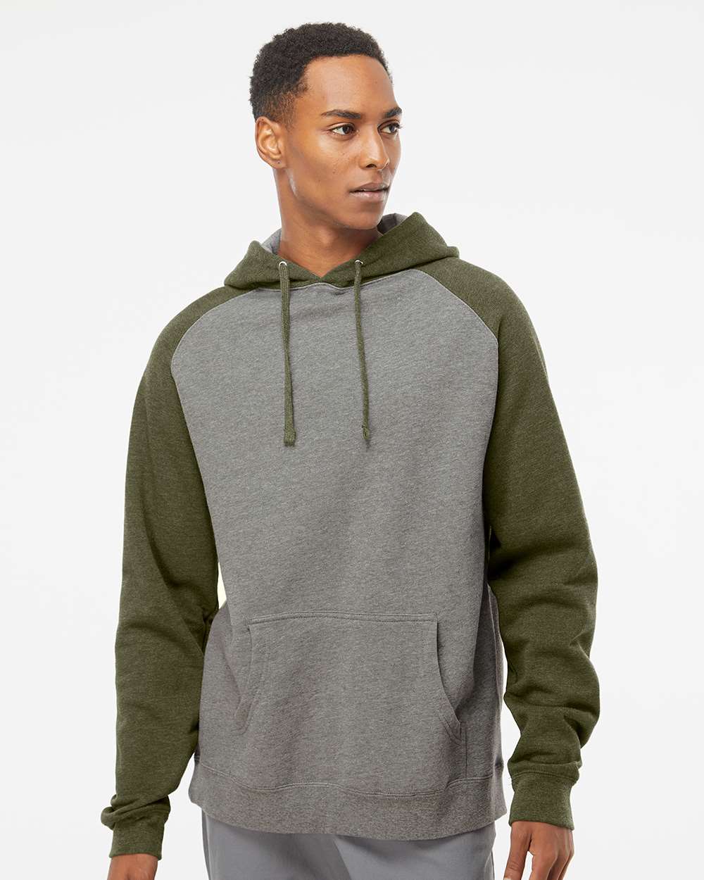 Independent Trading Co. Stylish Raglan Hooded Sweatshirt