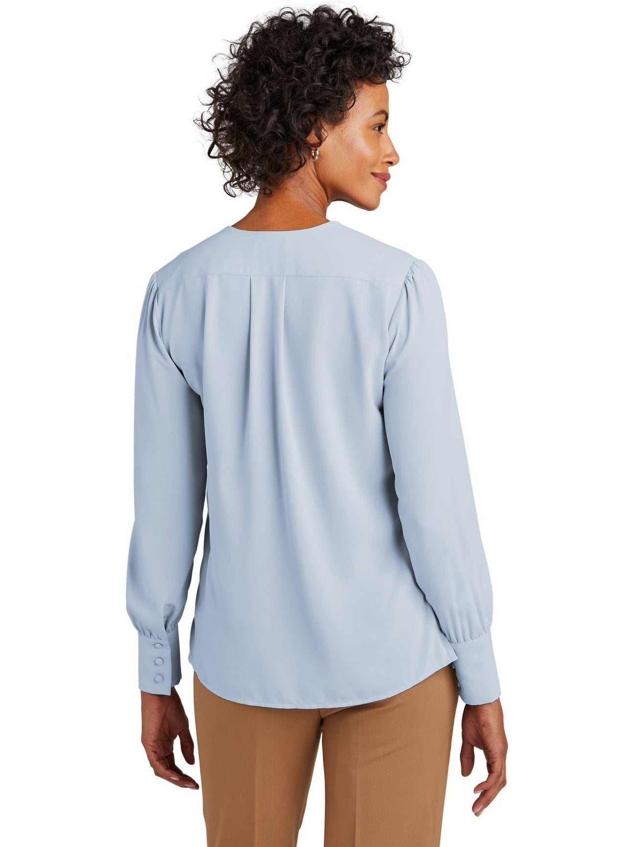 Brooks Brothers Women's Alluring Open-Neck Satin Blouse