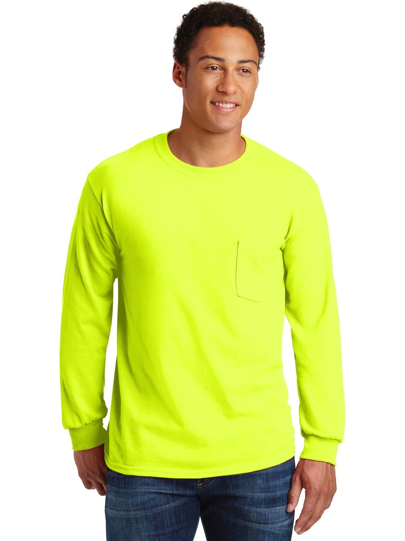 Gildan Ultra Cotton 100% Cotton Long Sleeve T - Shirt with Pocket - Outlet Deal!