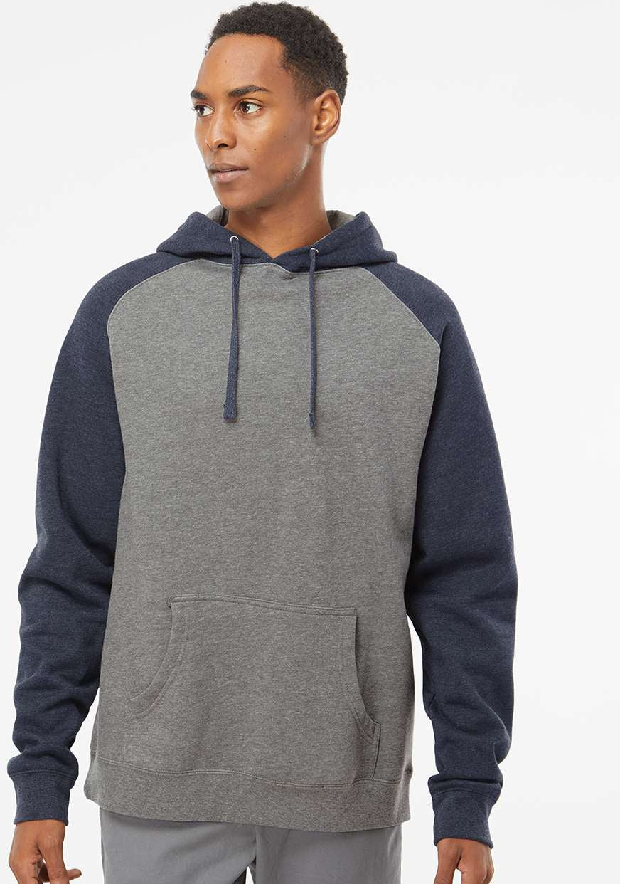 Independent Trading Co. Stylish Raglan Hooded Sweatshirt