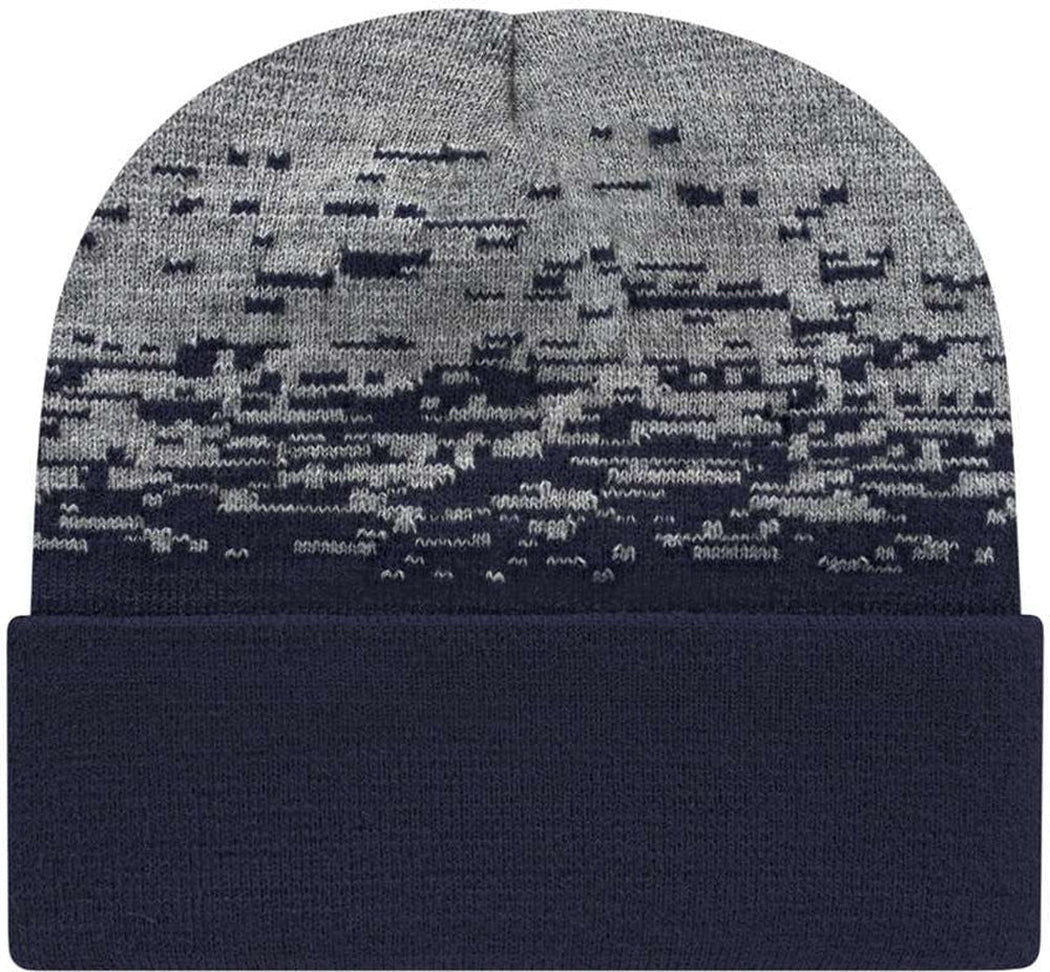 Captain America-Inspired Static Pattern Knit Cap with Cuff