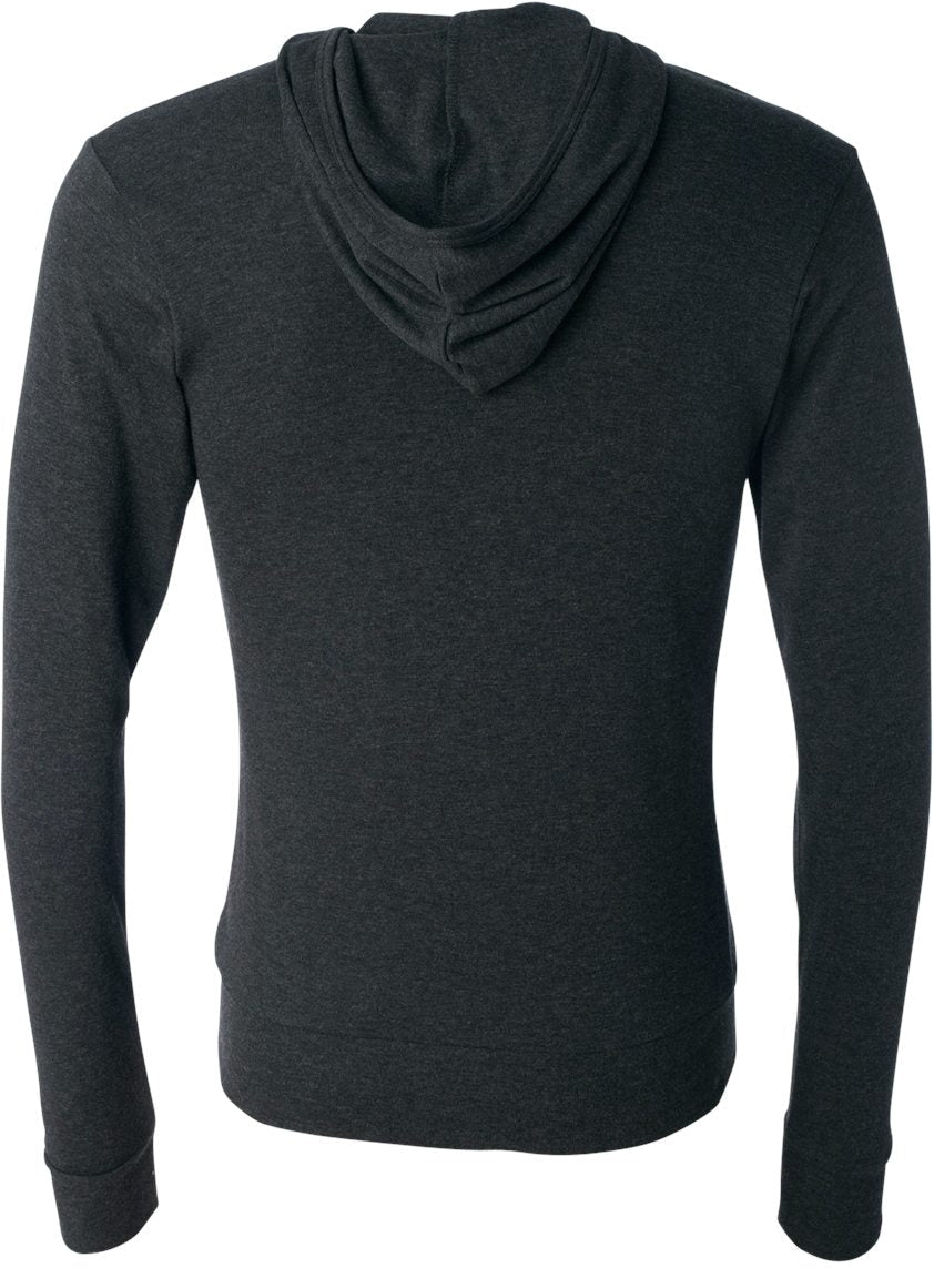 Bella+Canvas Unisex Triblend Lightweight Full-Zip Hooded Long Sleeve Tee - A Must-Have!