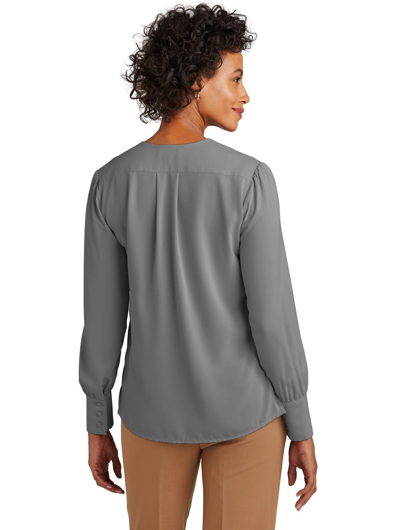 Brooks Brothers Women's Alluring Open-Neck Satin Blouse