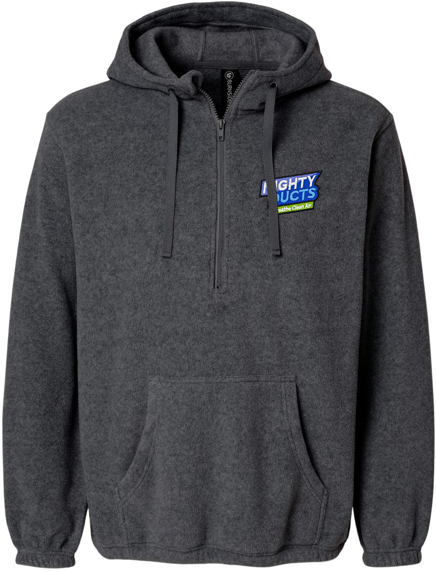 Burnside Polar Fleece Quarter-Zip Hooded Pullover: Cozy & Functional