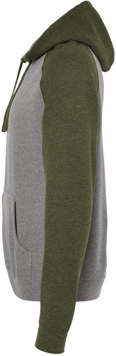 Independent Trading Co. Stylish Raglan Hooded Sweatshirt