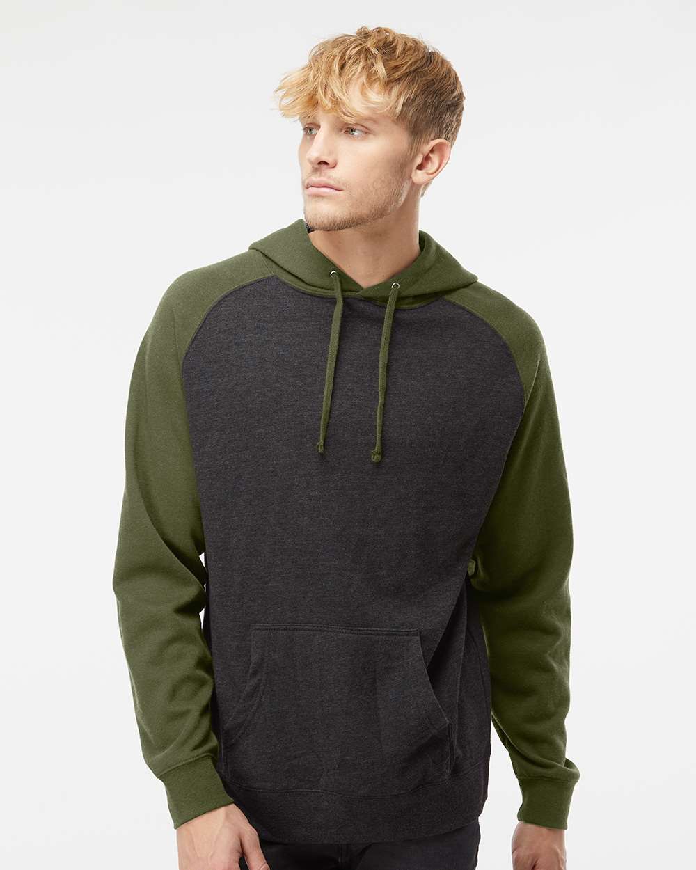 Independent Trading Co. Stylish Raglan Hooded Sweatshirt