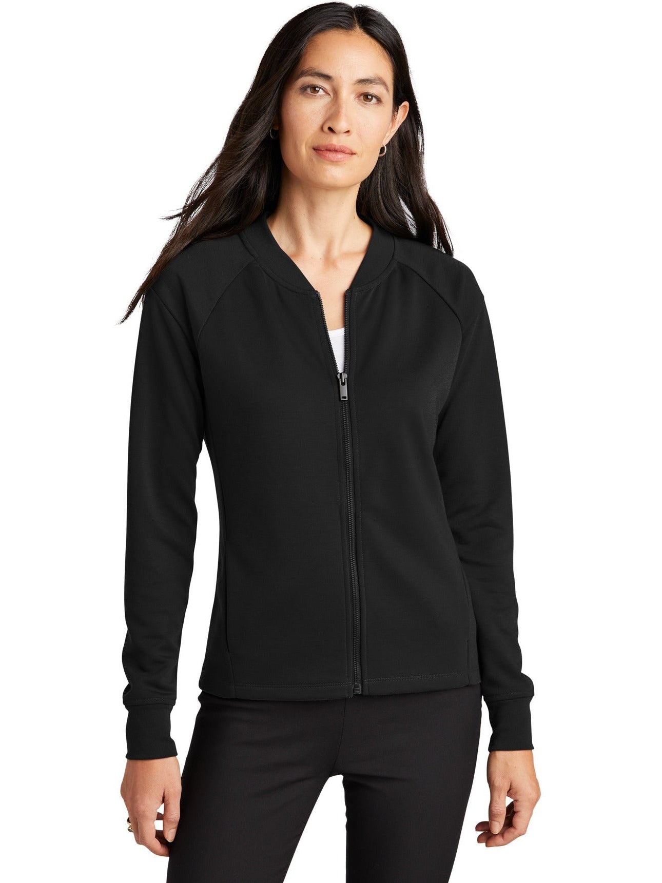 OUTLET - Mercer + Mettle Stylish Ladies Double - Knit Bomber Jacket