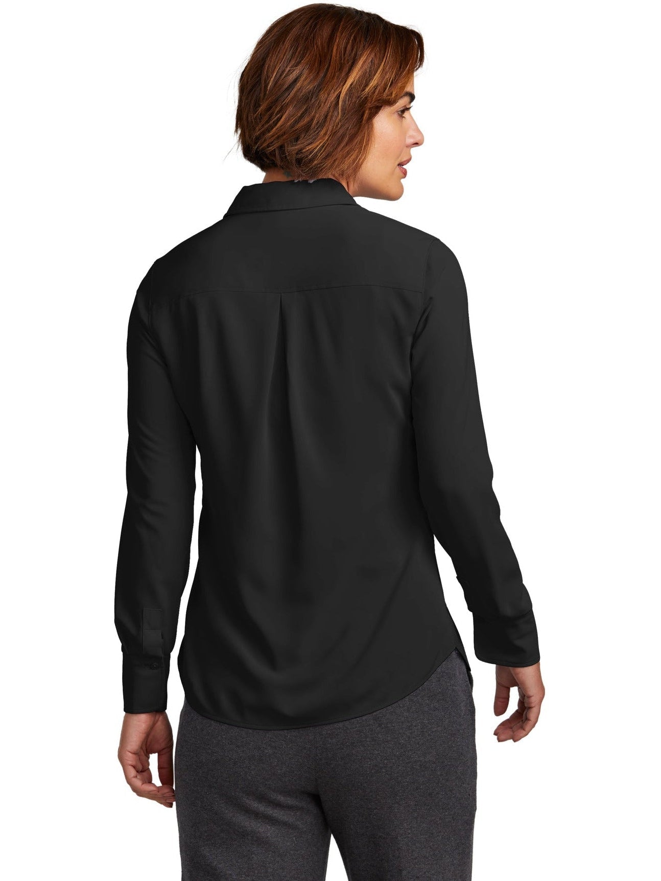 Brooks Brothers Elegant Ladies Full-Button Satin Blouse