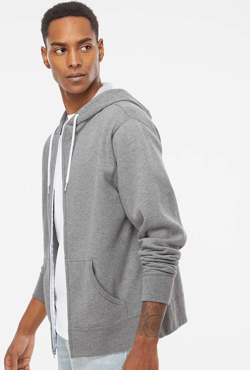 Independent Trading Co. Stylish Lightweight Full-Zip Hooded Sweatshirt