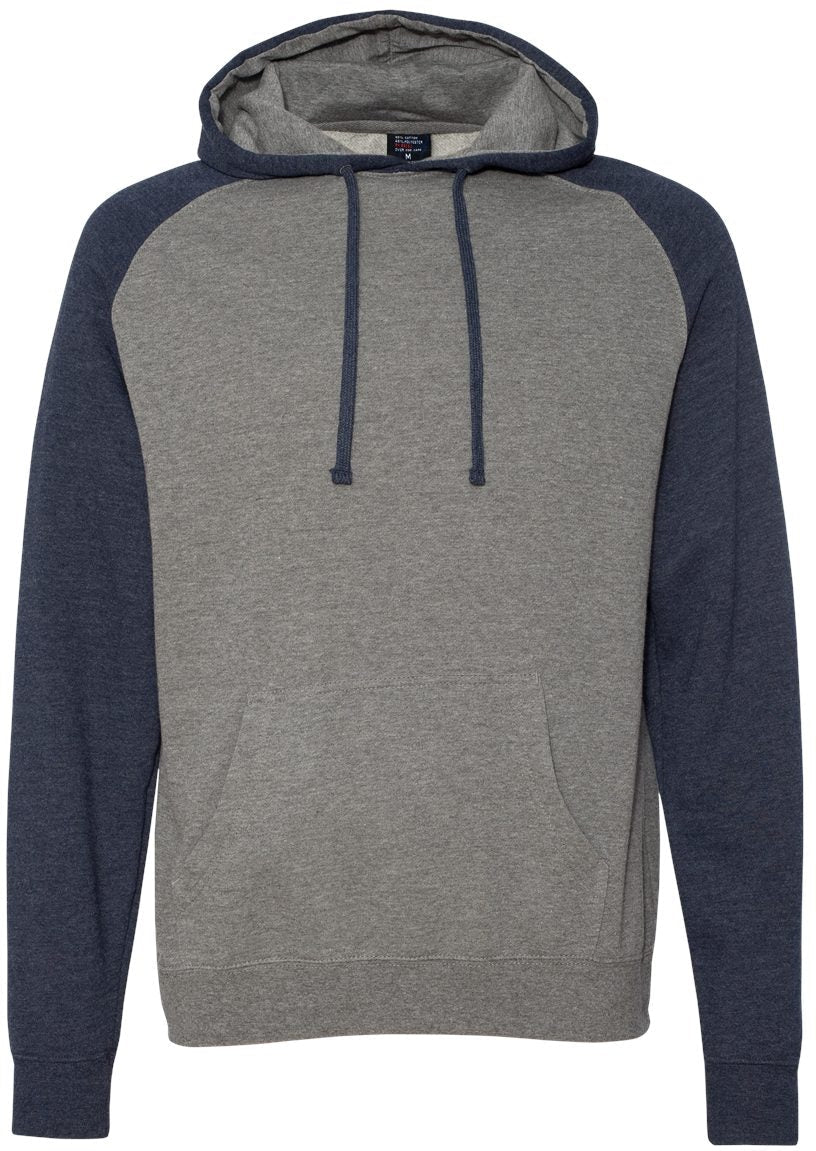 Independent Trading Co. Stylish Raglan Hooded Sweatshirt