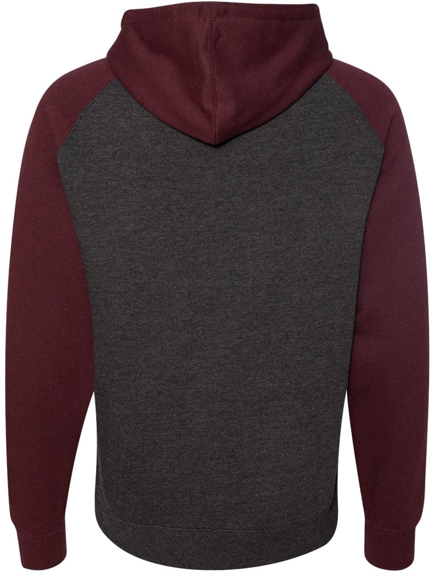 Independent Trading Co. Stylish Raglan Hooded Sweatshirt