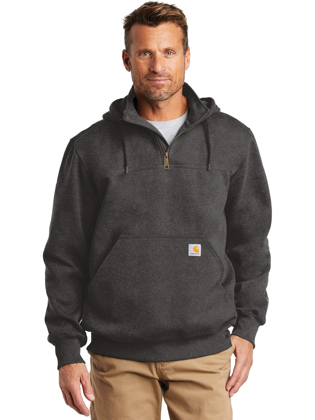 Carhartt Rain Defender Paxton: Heavyweight Hooded Zip Mock Sweatshirt for All-Weather Comfort