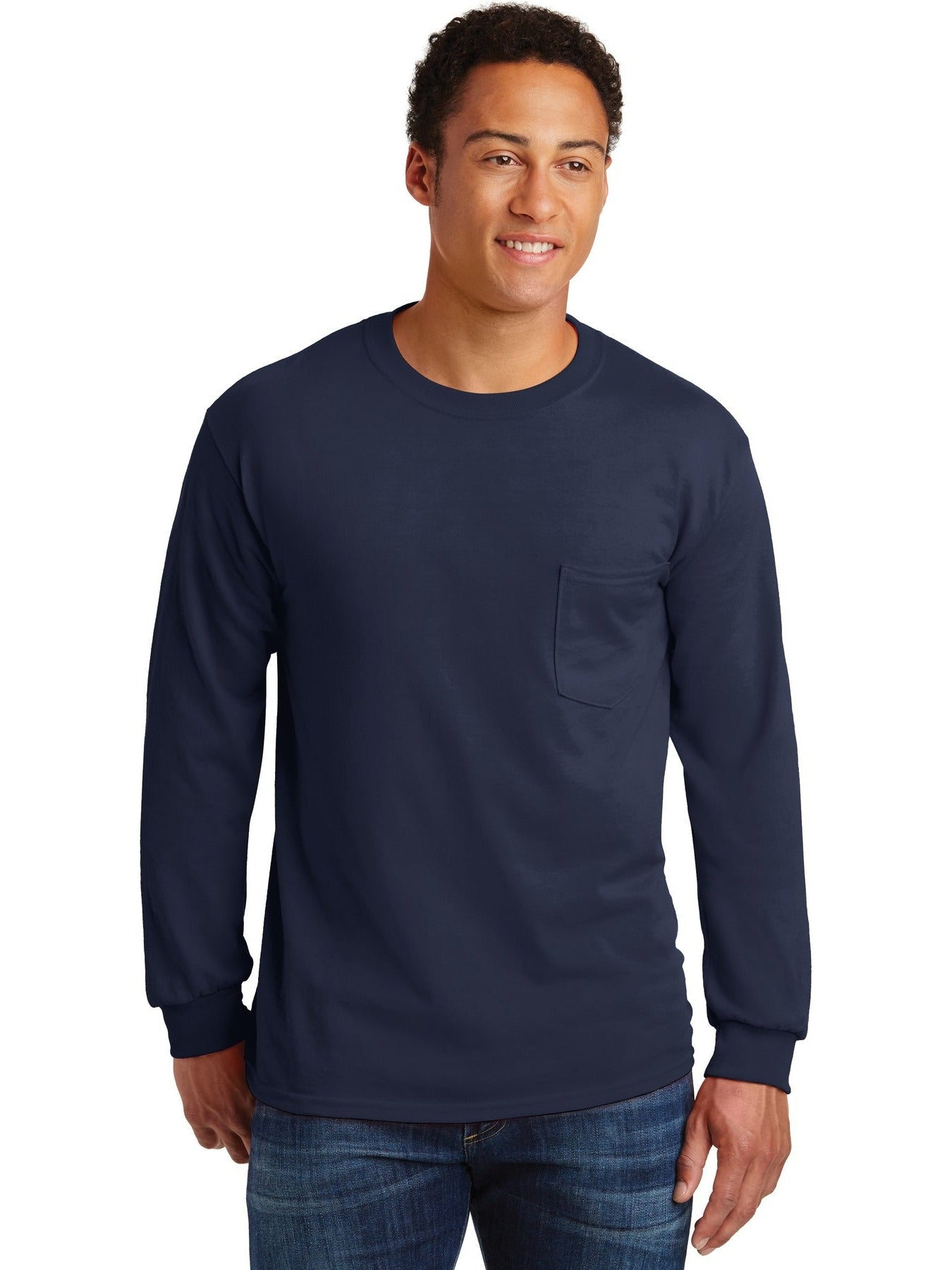 Gildan Ultra Cotton 100% Cotton Long Sleeve T - Shirt with Pocket - Outlet Deal!