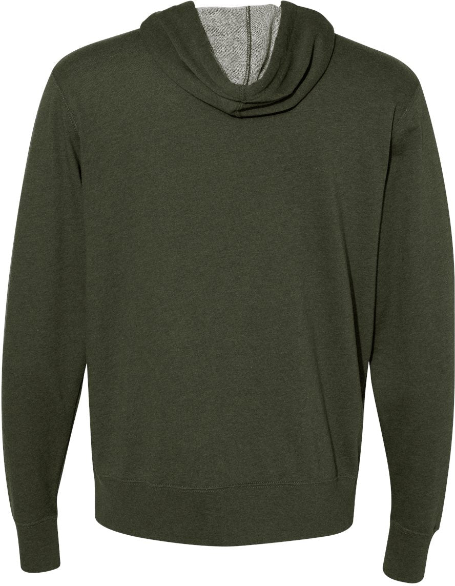 Independent Trading Co. Stylish Heathered French Terry Full-Zip Hooded Sweatshirt