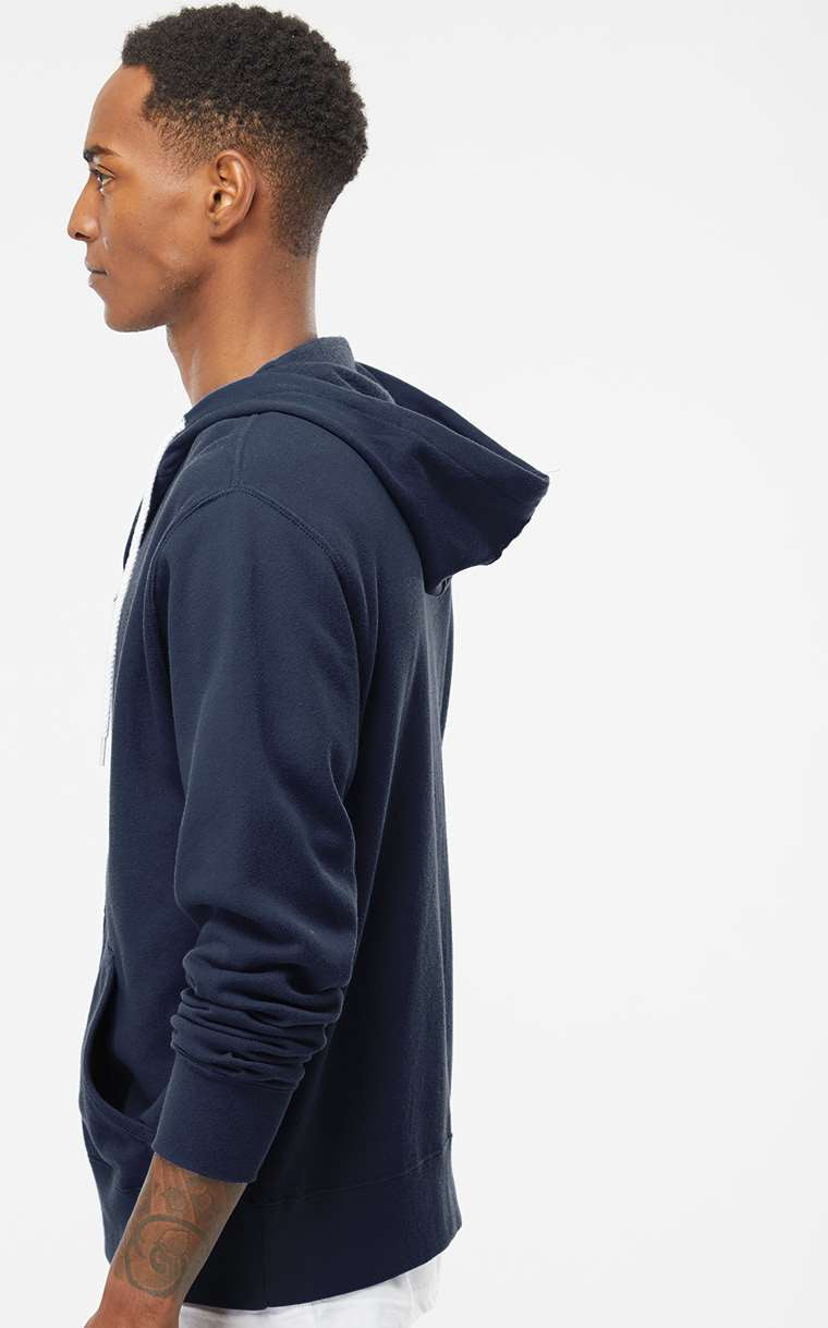 Independent Trading Co. Stylish Lightweight Full-Zip Hooded Sweatshirt
