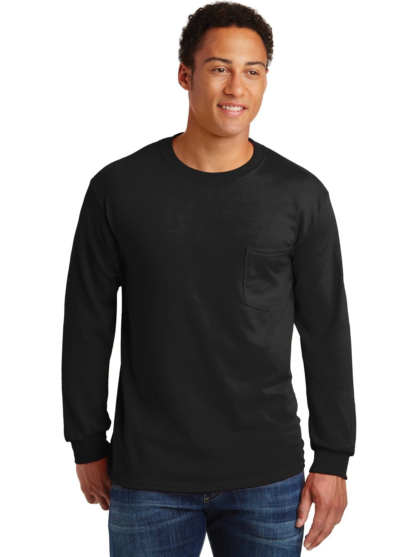 Gildan Ultra Cotton 100% Cotton Long Sleeve T - Shirt with Pocket - Outlet Deal!