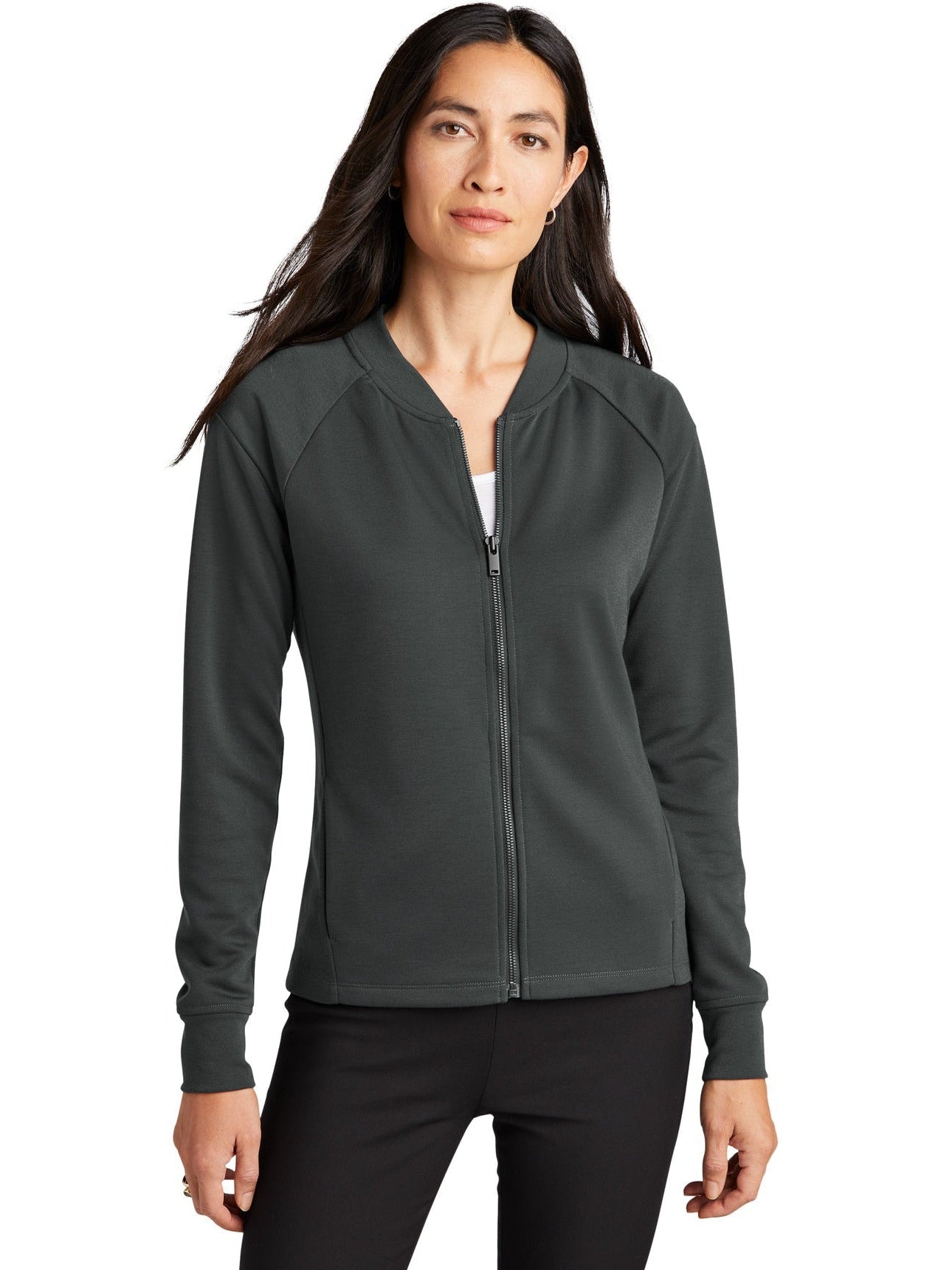 OUTLET - Mercer + Mettle Stylish Ladies Double - Knit Bomber Jacket