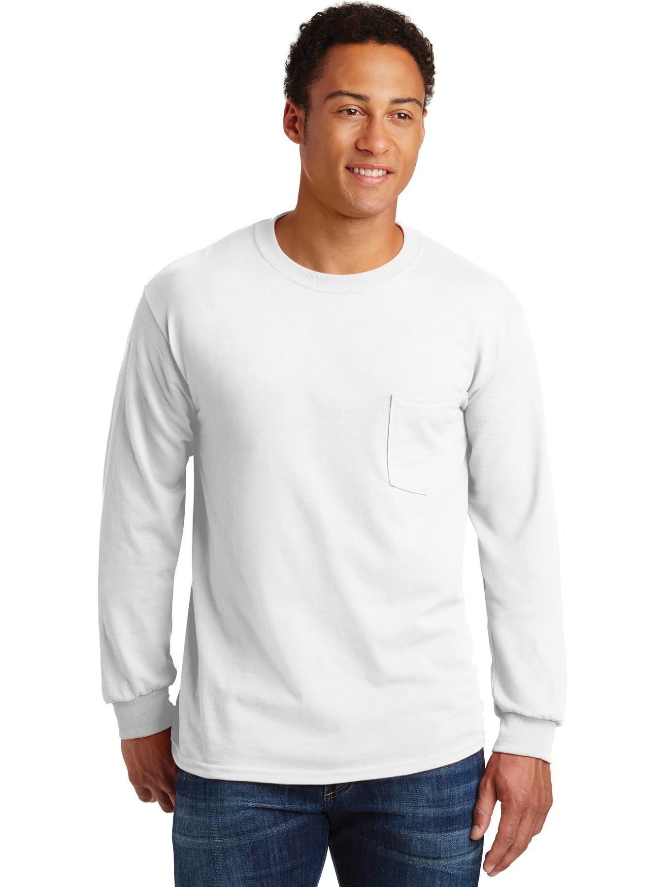 Gildan Ultra Cotton 100% Cotton Long Sleeve T - Shirt with Pocket - Outlet Deal!